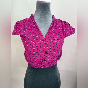Society and Stitch Pink Polka Dot Crop